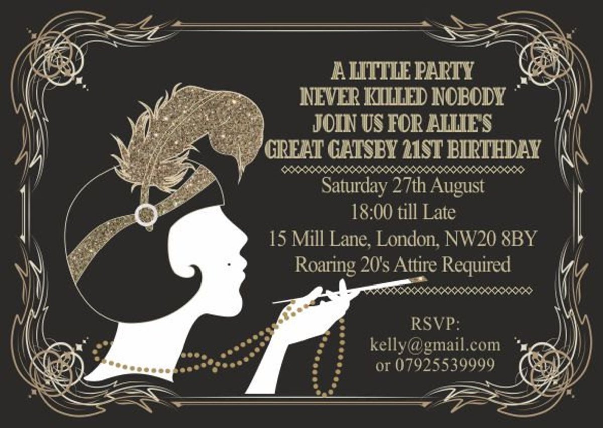 Приглашение в стиле Великий Гэтсби