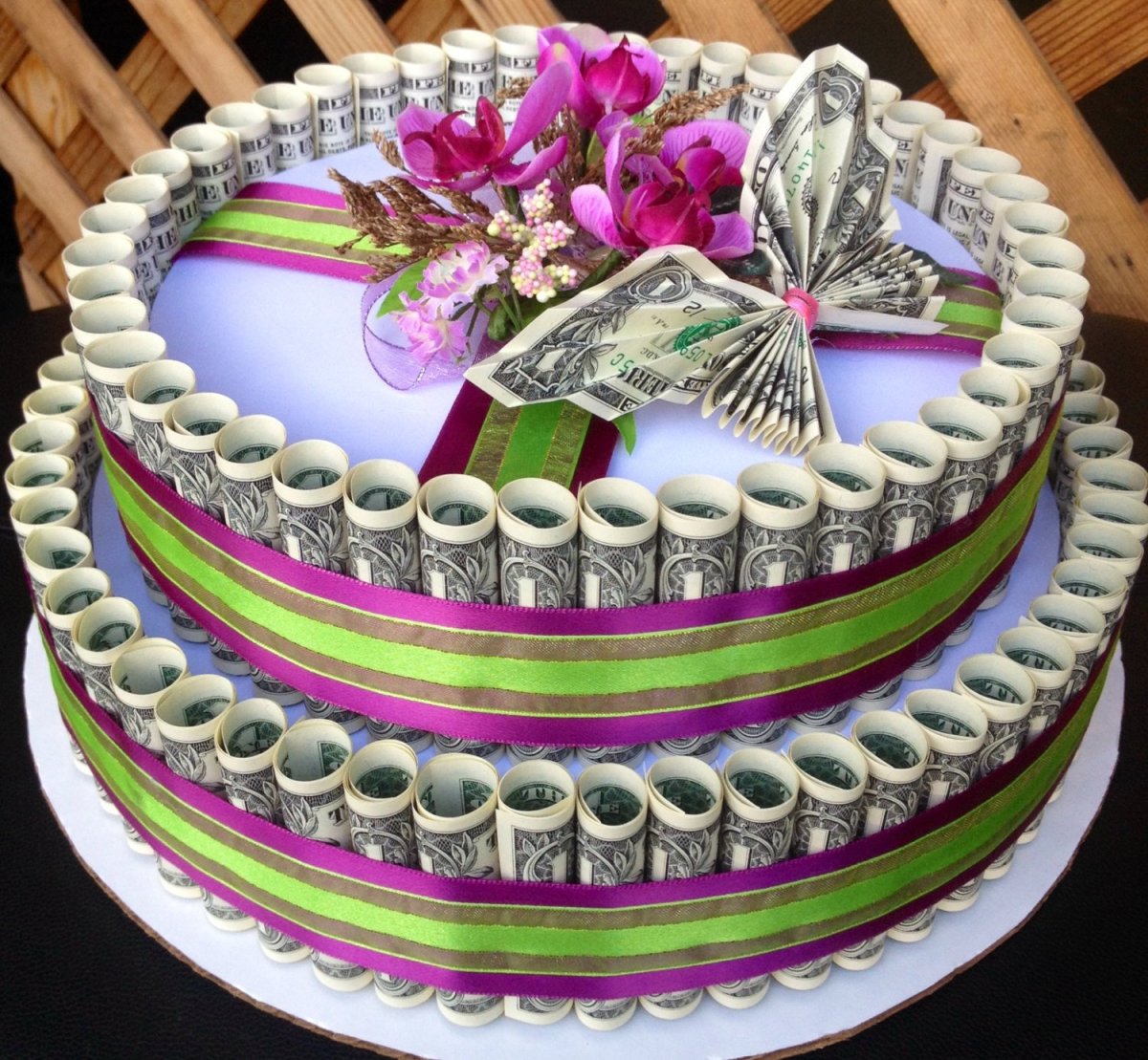 Торт из денег один ярус