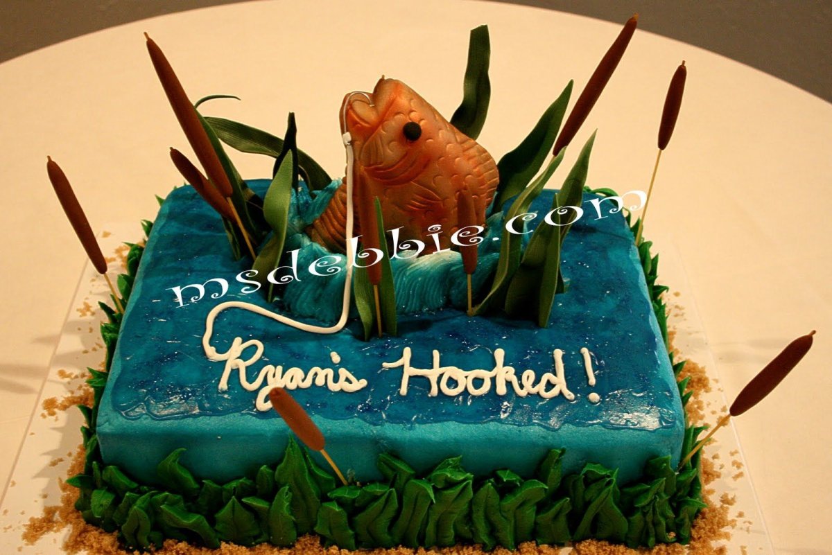 Тортик для рыбака на день рождения