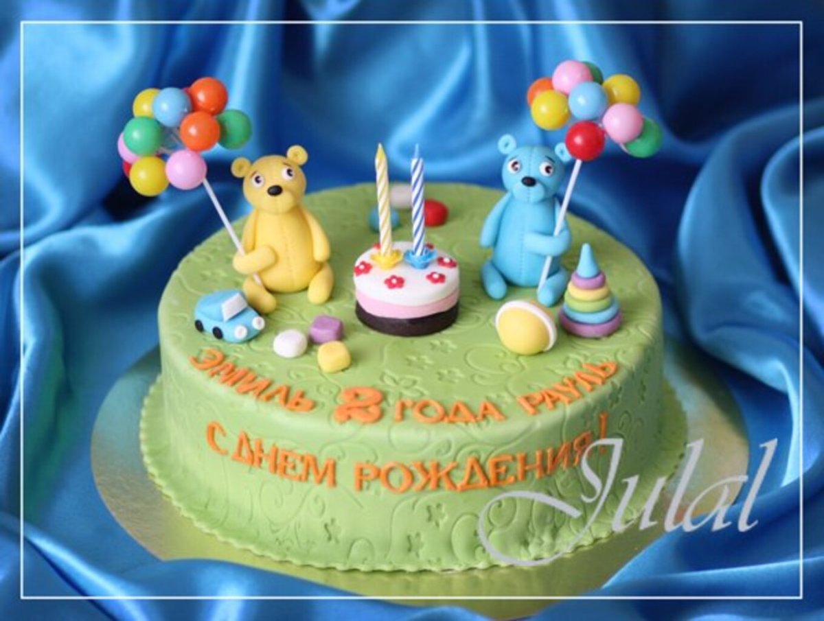 Торт для двойняшек мальчика и девочки