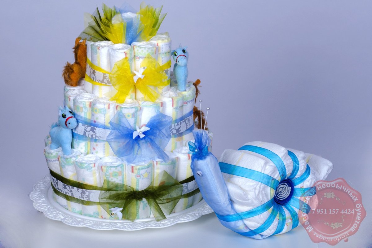 Торт из памперсов пошагово