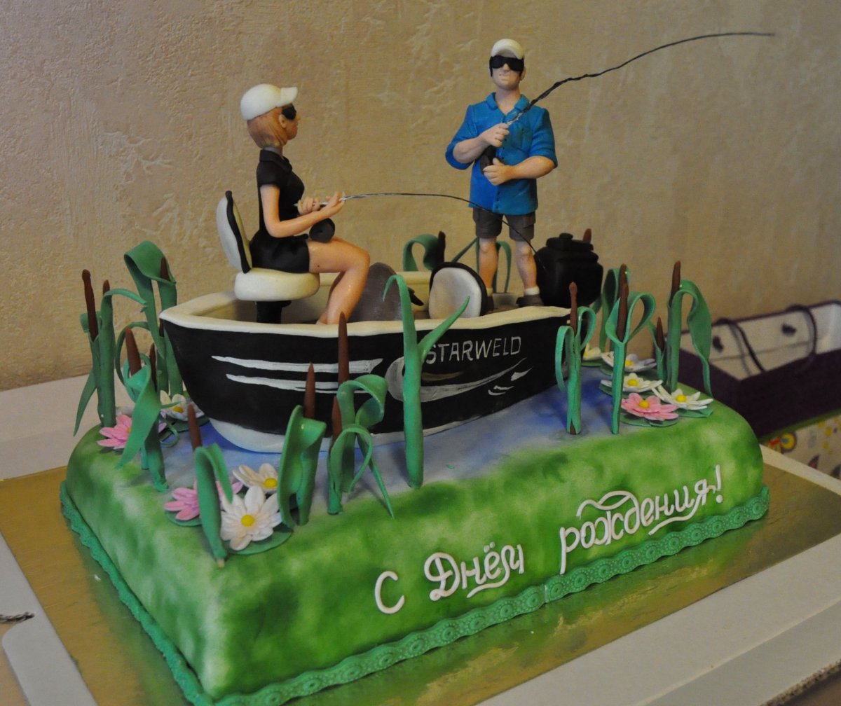 Торт в стиле рыбалки