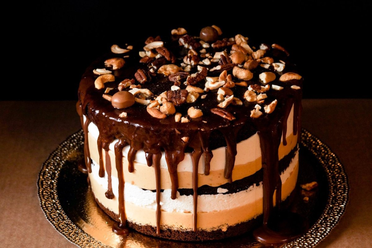 Торт с шоколадом и крем чиз