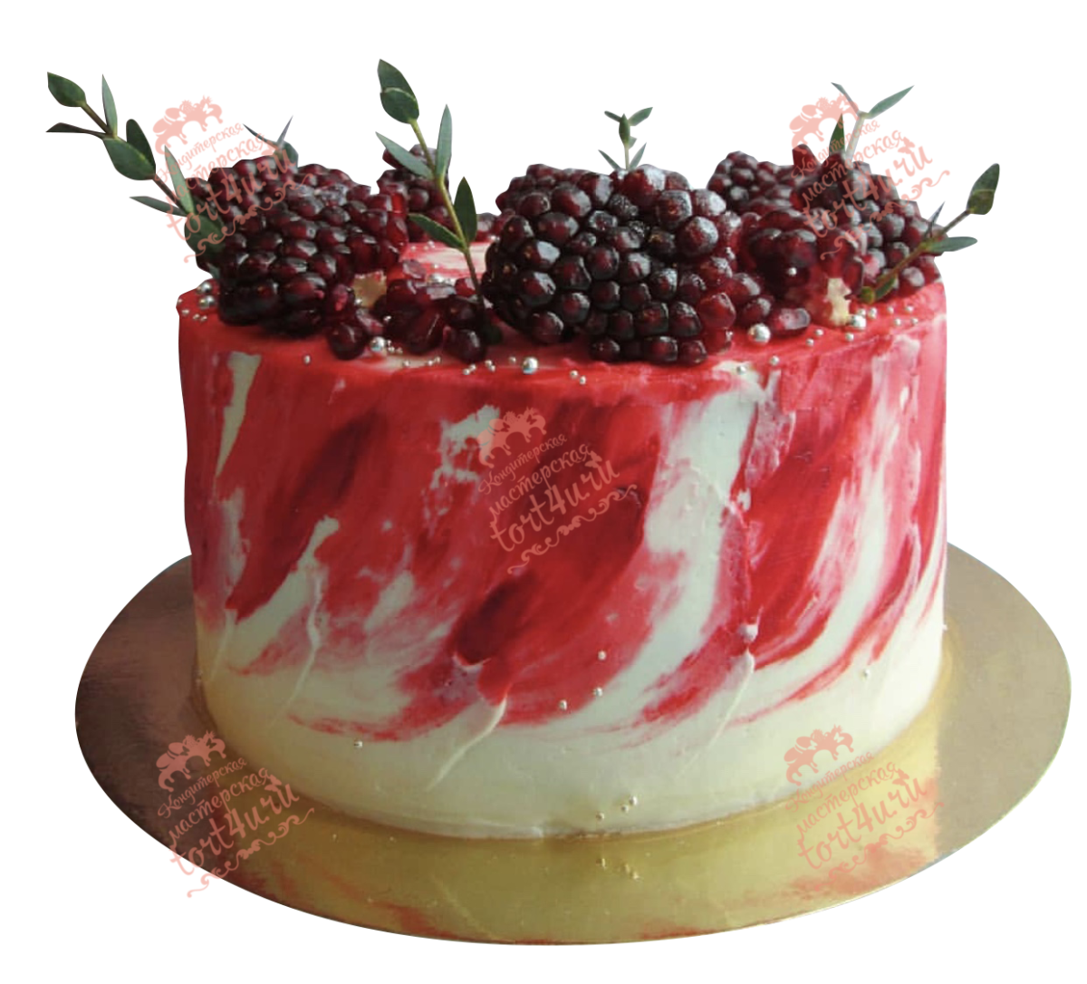 Торт с ягодами граната