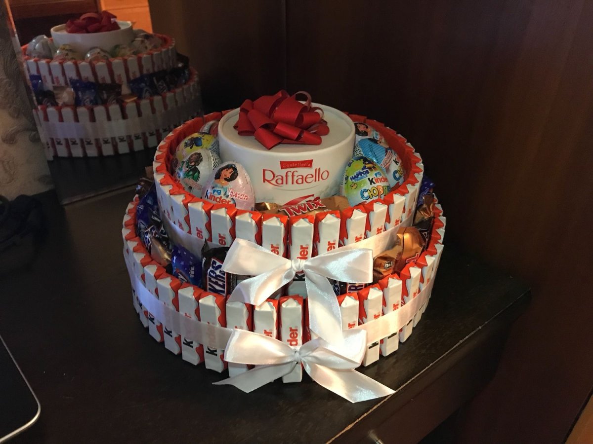 Сладкий торт из конфет