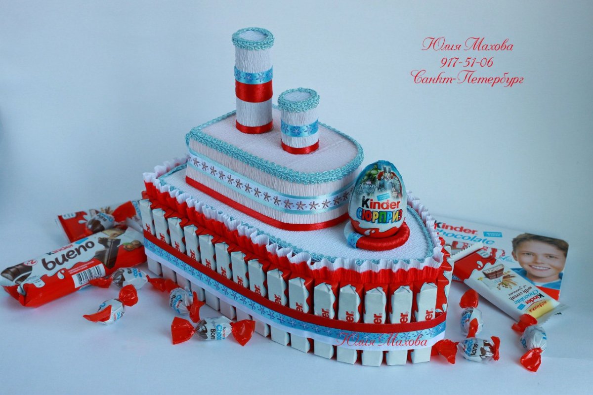 Торт со сладостями для мальчика