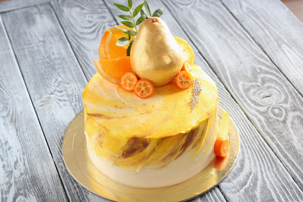 Торт "карамель с грушей"