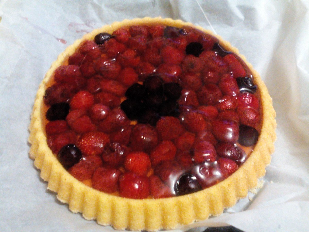 Заливной торт с фруктами