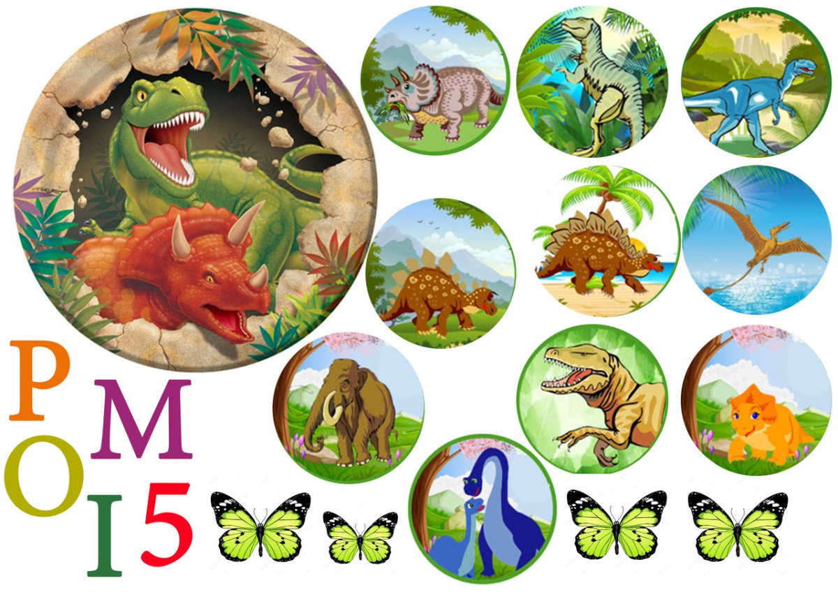 Торт с фигурками динозавров