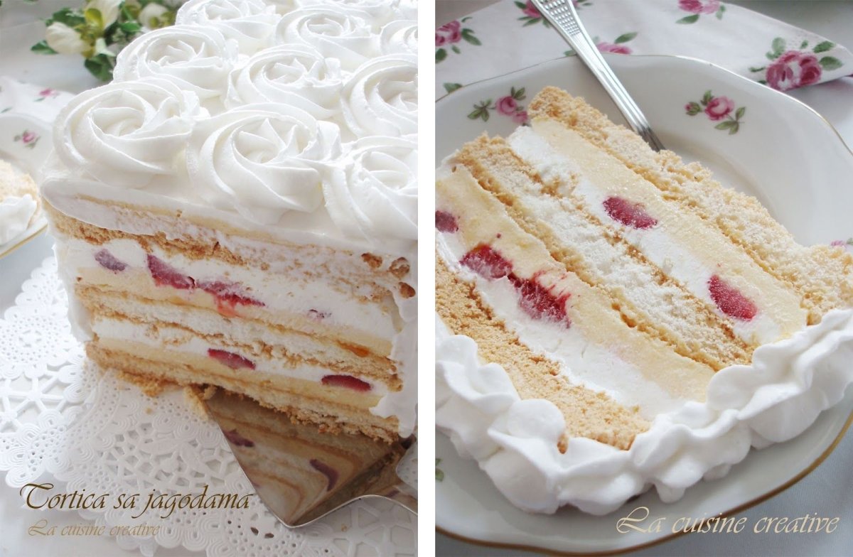 Бисквитный торт с меренгой