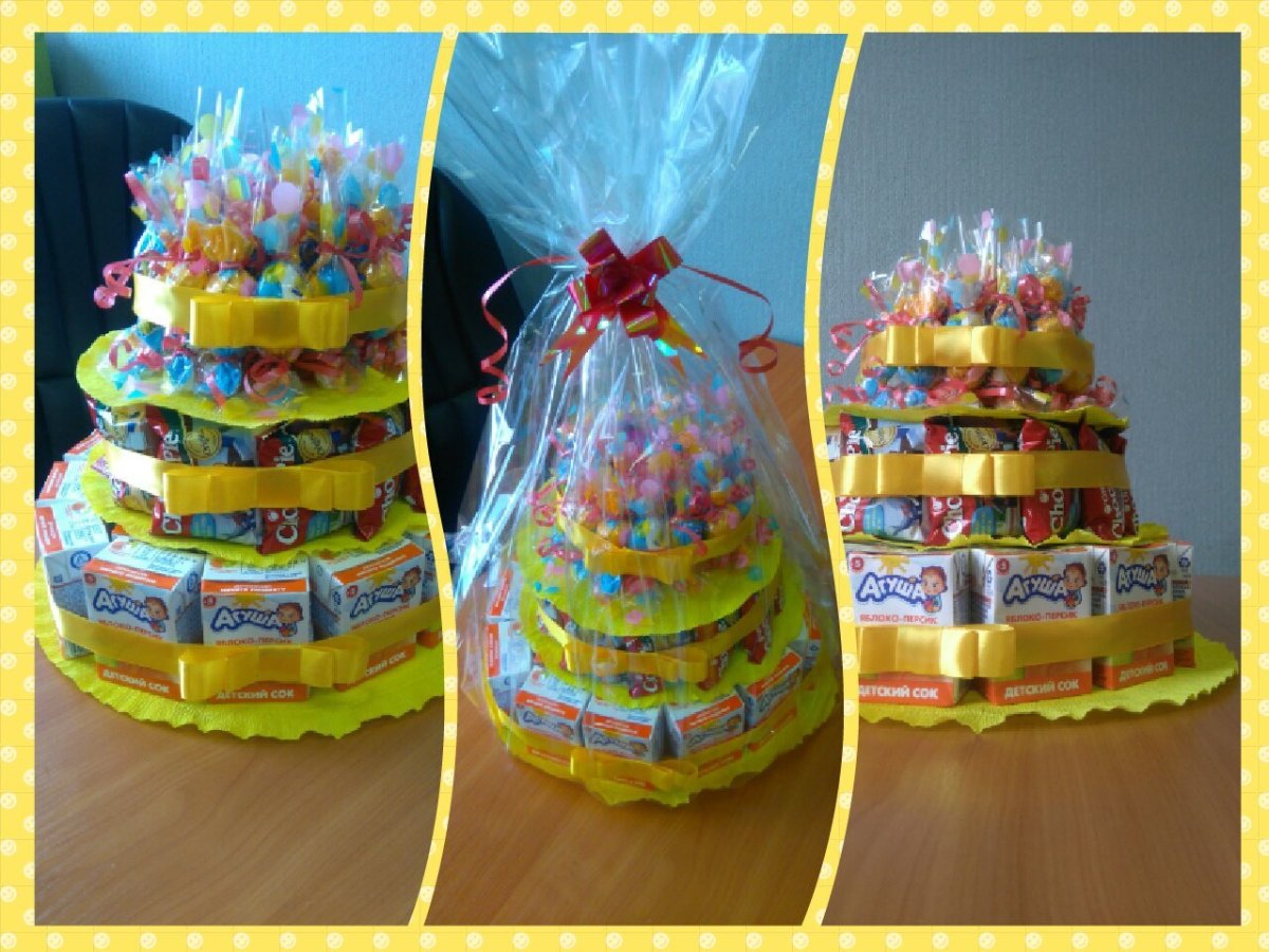 Торт из Барни и сока в детский сад