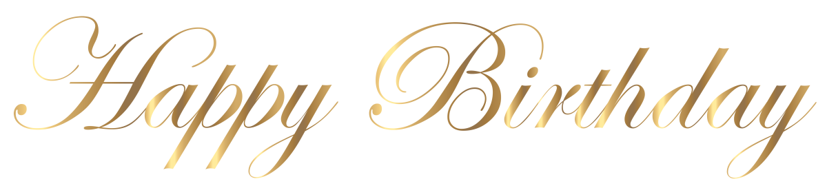 Happy Birthday Золотая надпись