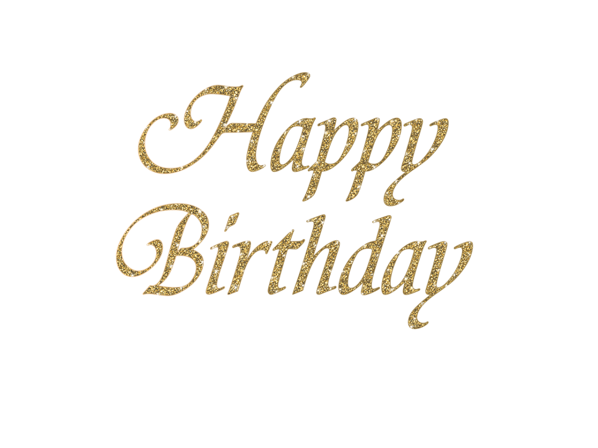 Надпись Happy Birthday на прозрачном фоне