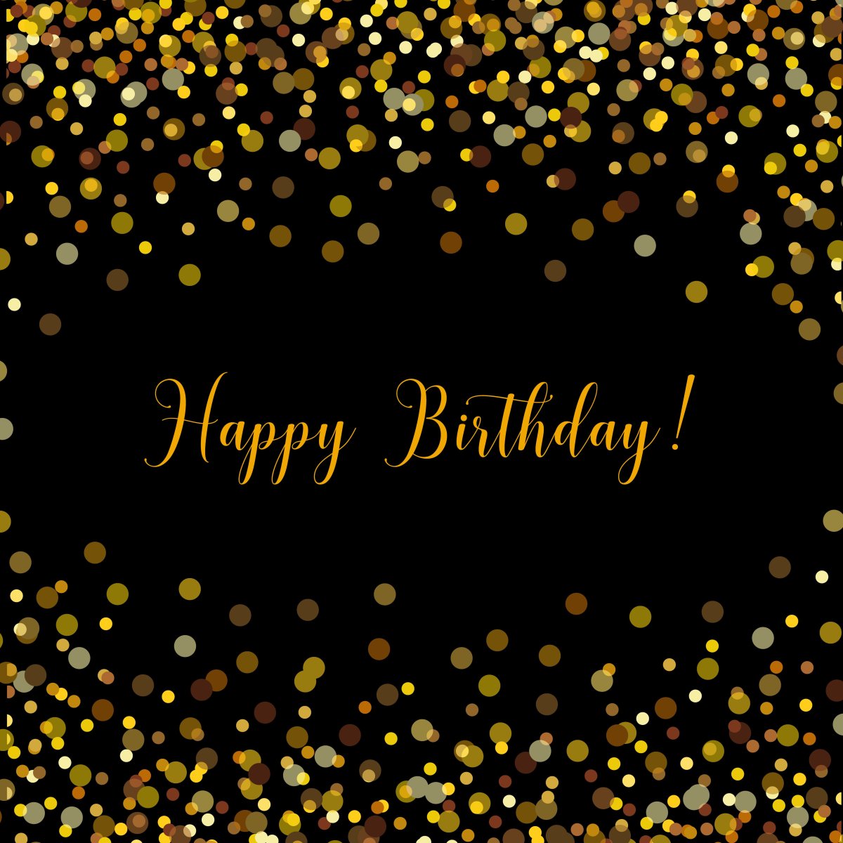 Баннер с днем рождения черный с золотом