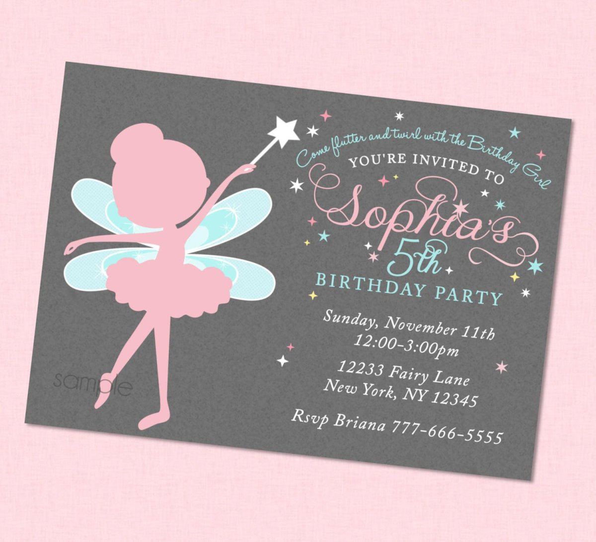 Стильное приглашение на детский день рождения