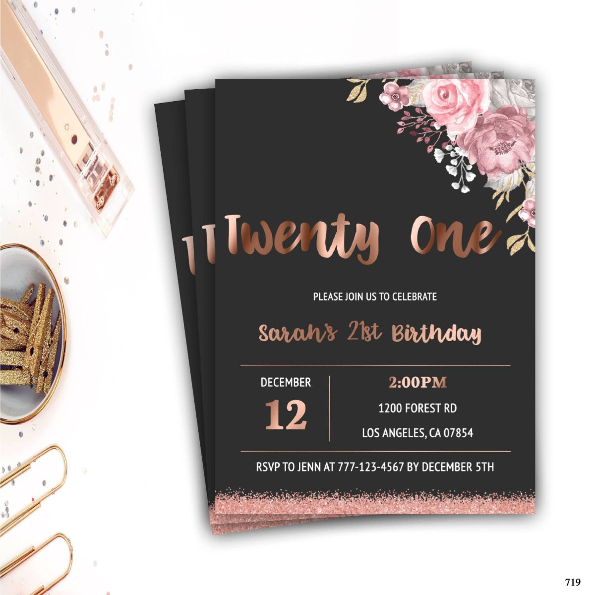 Стильное приглашение на день рождения