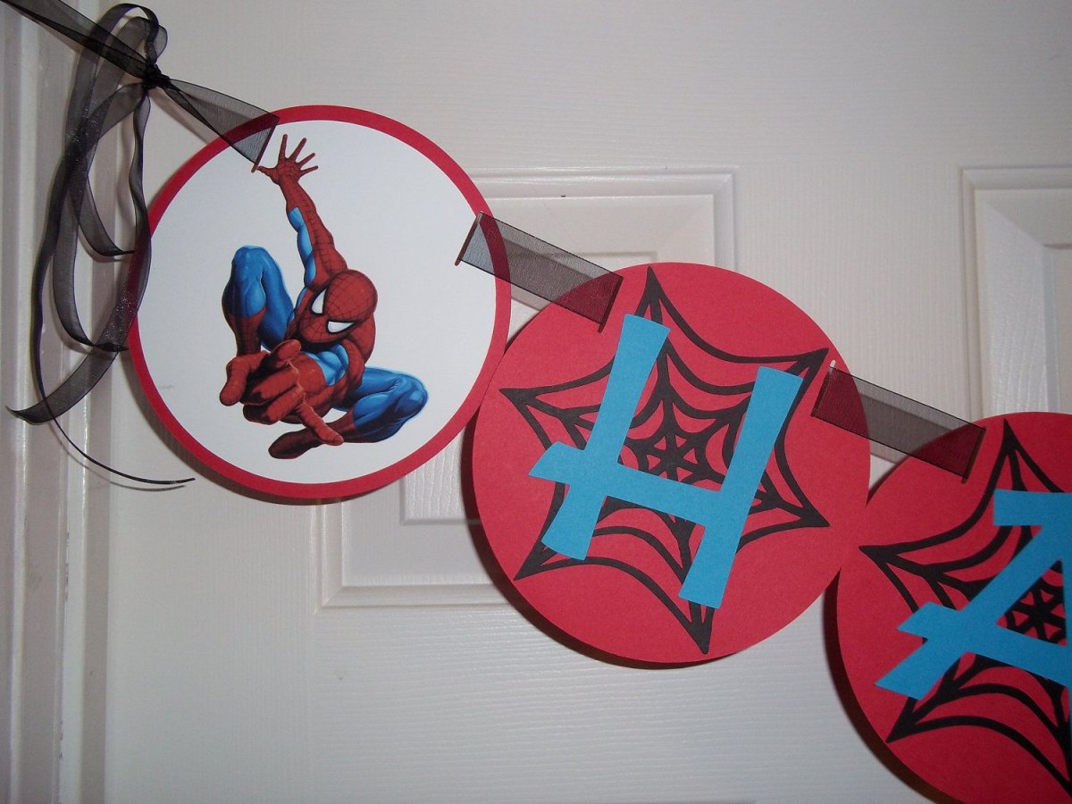 Баннер человек паук на день рождения