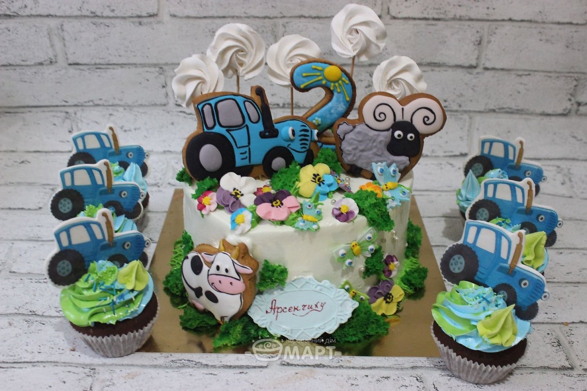 Торт Грузовичок Лева и синий трактор