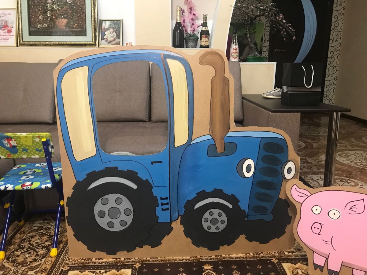 Набор посуды синий трактор