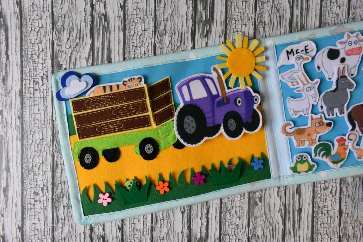 Пиньята синий трактор