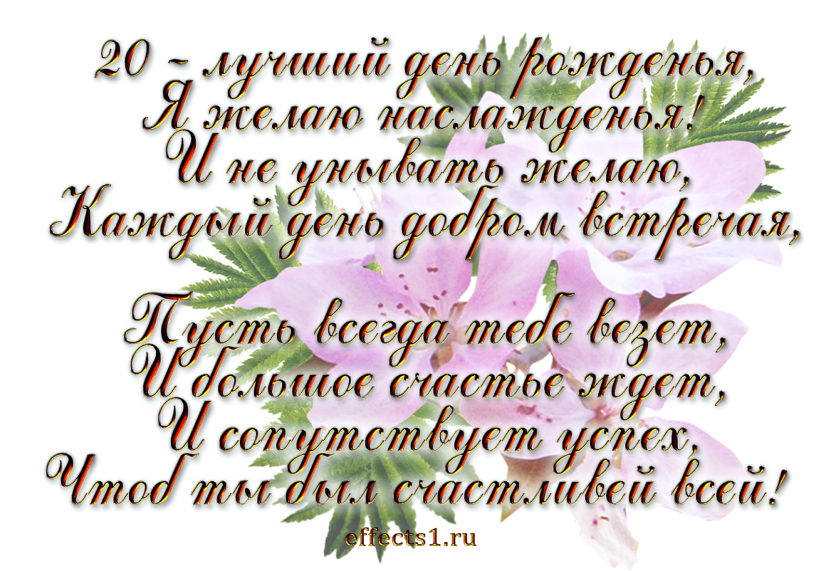 С 20 летием девушку