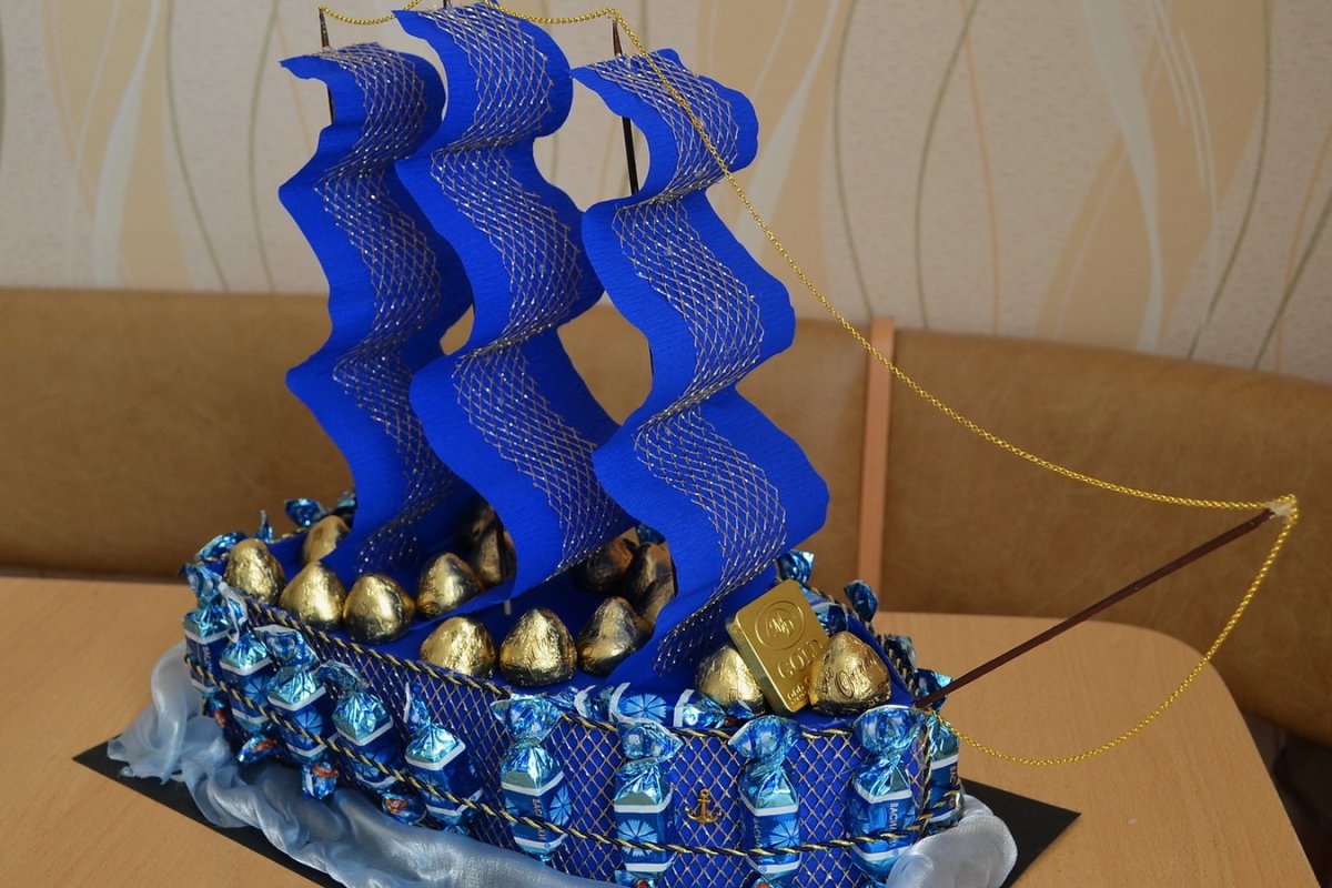 Букет из конфет для мужчины на день рождения