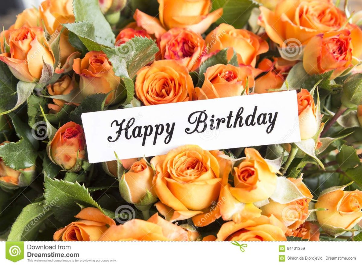 Открытки с днем рождения оранжевые розы