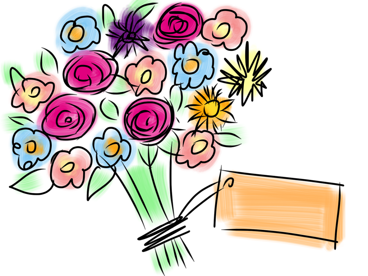 Мультяшные букеты цветов