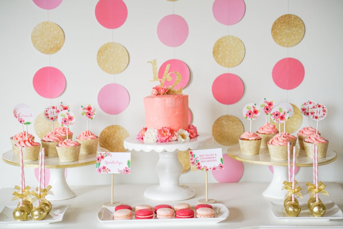 Украшения на день рождения розовые тона