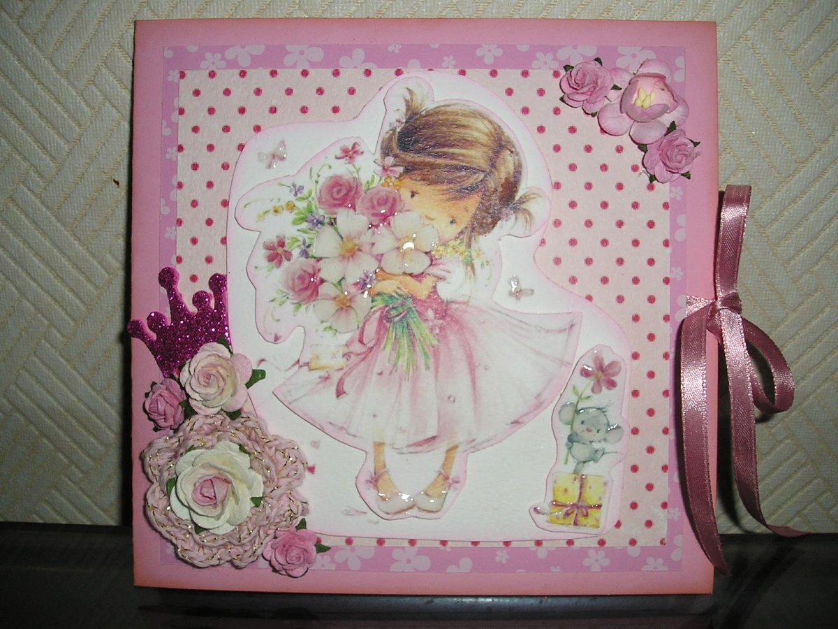 Открытка для девочки своими руками