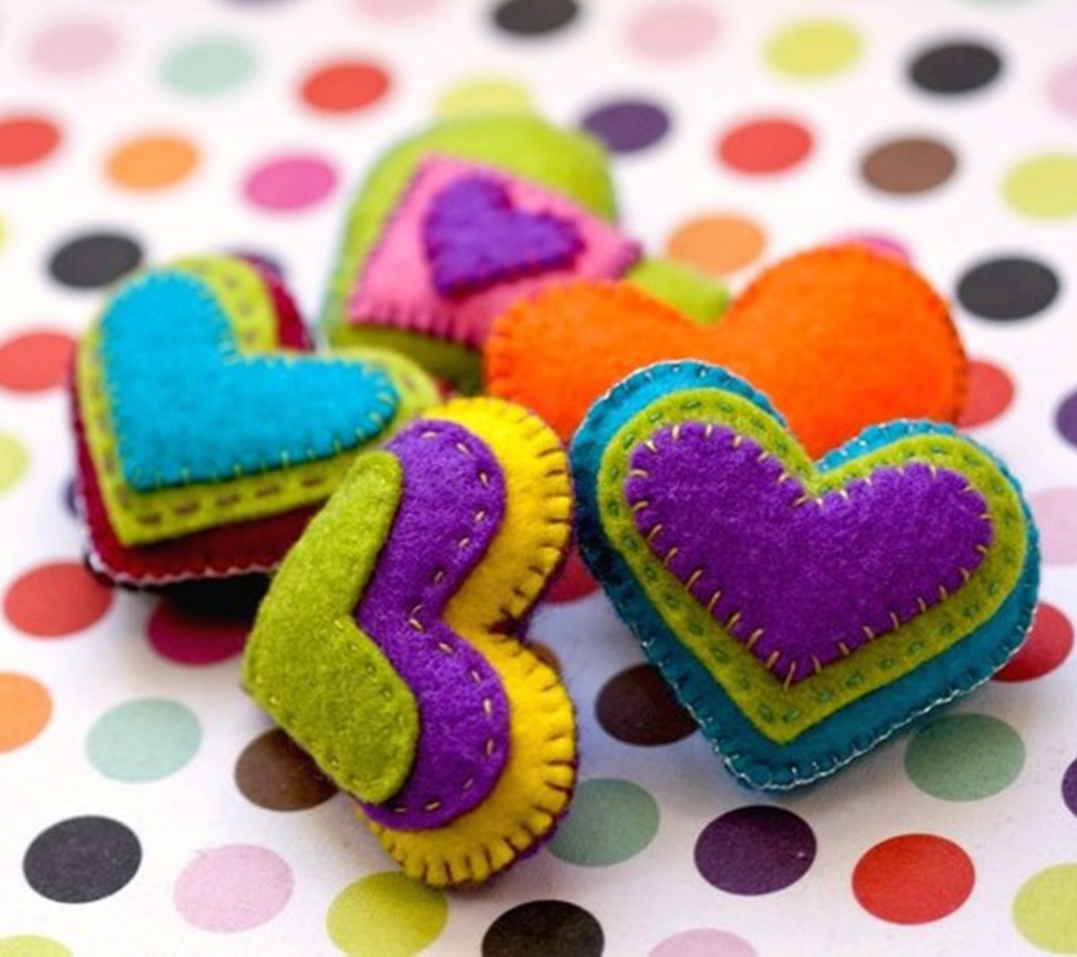 Сердечки из фетра