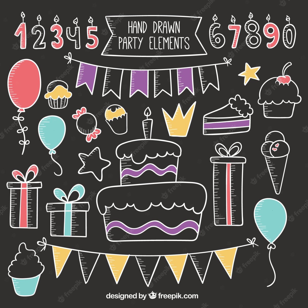 С днем рождения на меловой доске