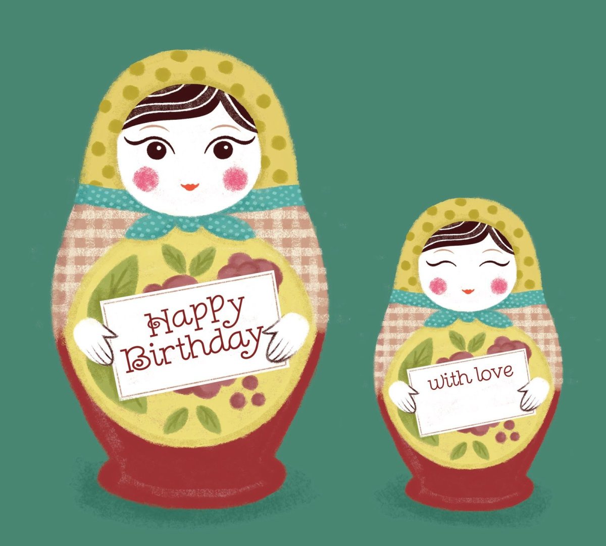 Открытка с днем рождения в русском стиле