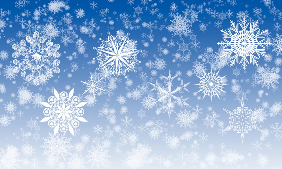 Много снежинок