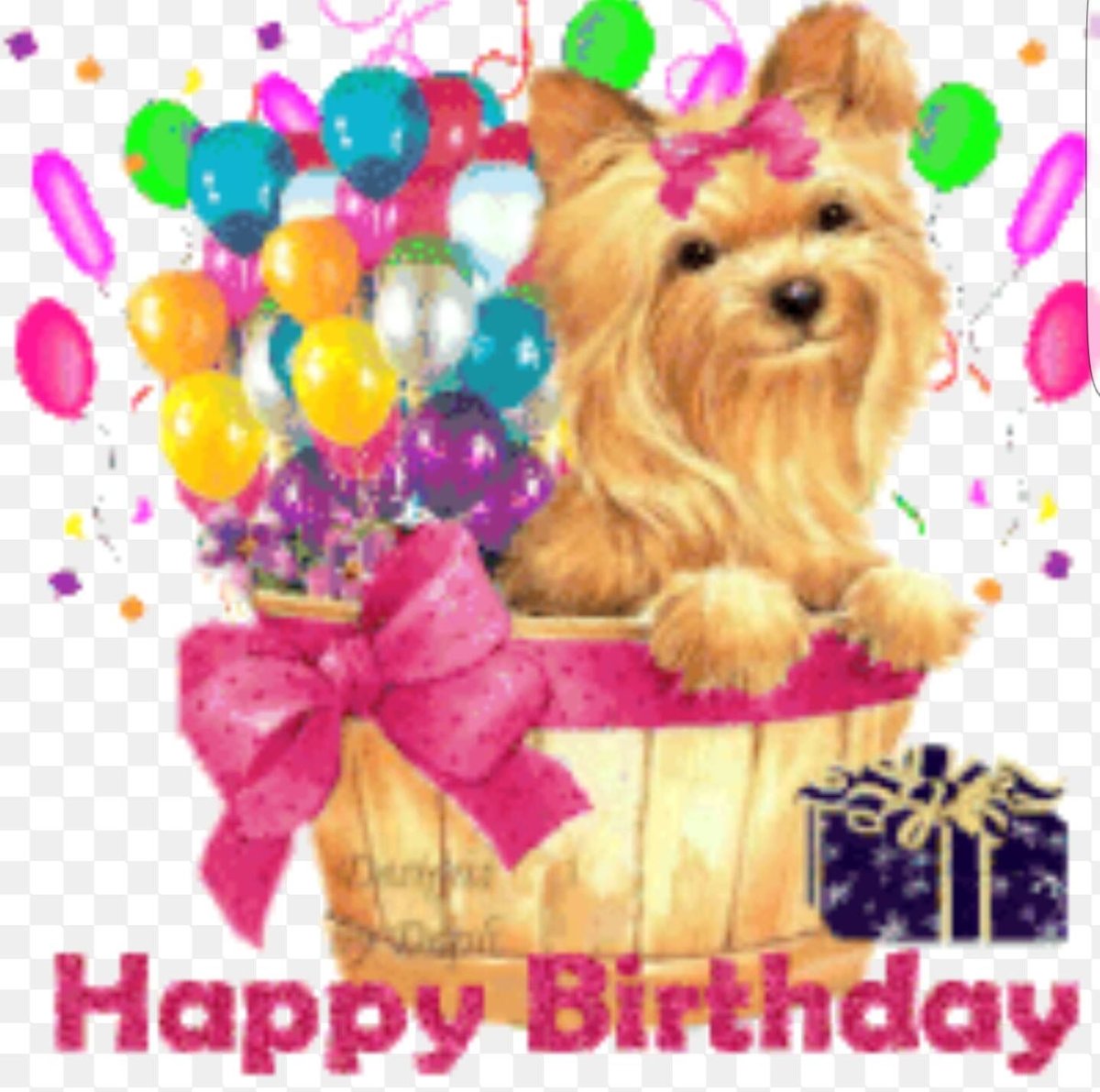 Открытка с Йорком с днем рождения