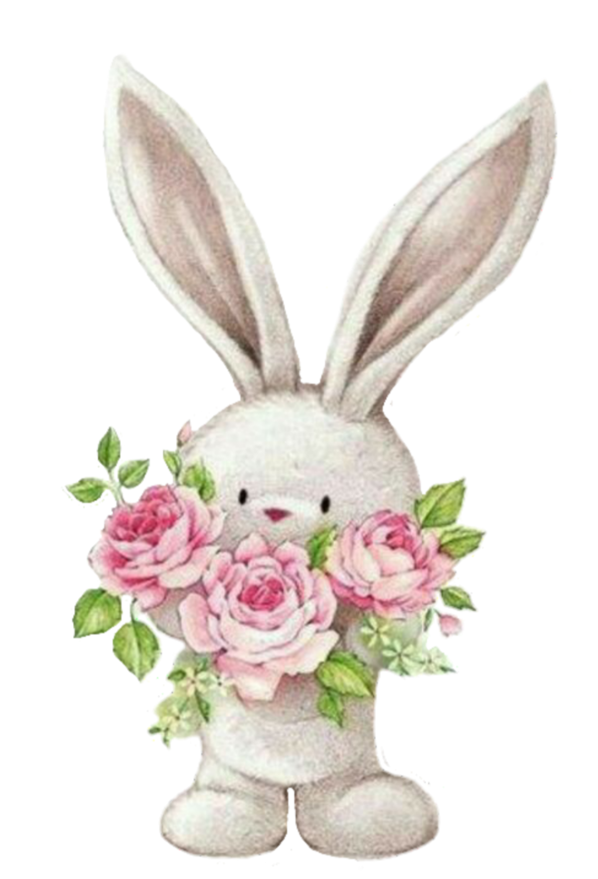 Заяц с букетом цветов