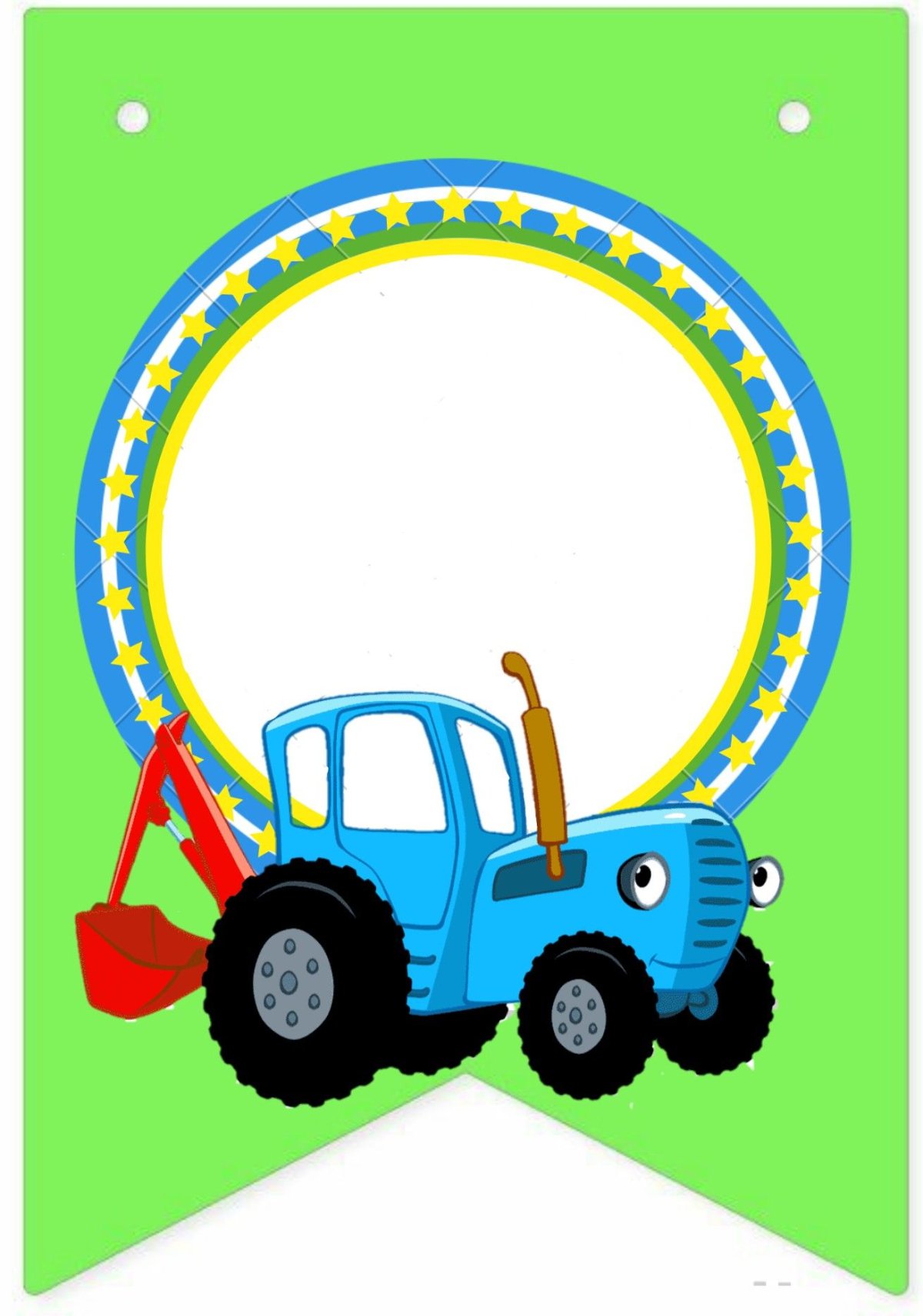 Синий трактор трактор Гоша вид сбоку