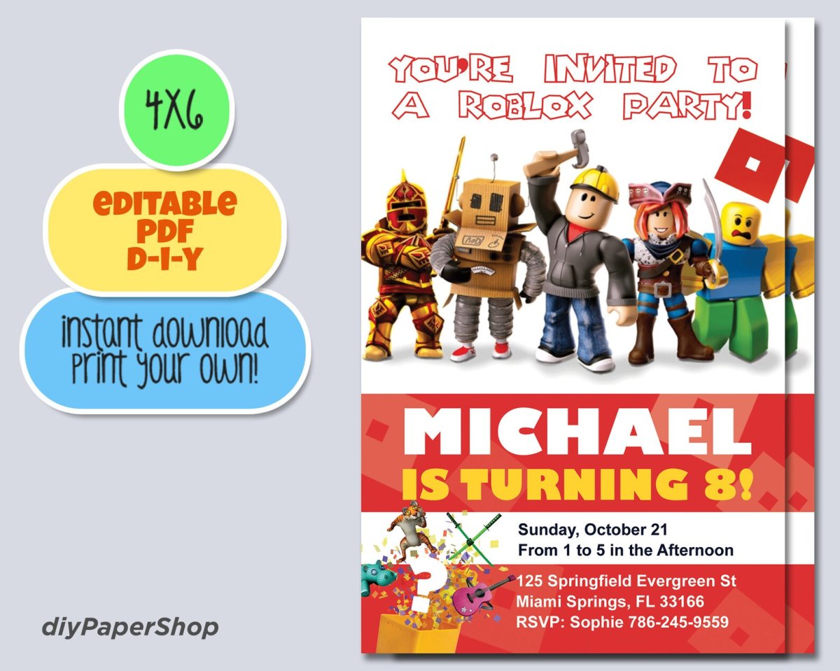 Растяжка с днем рождения РОБЛОКС