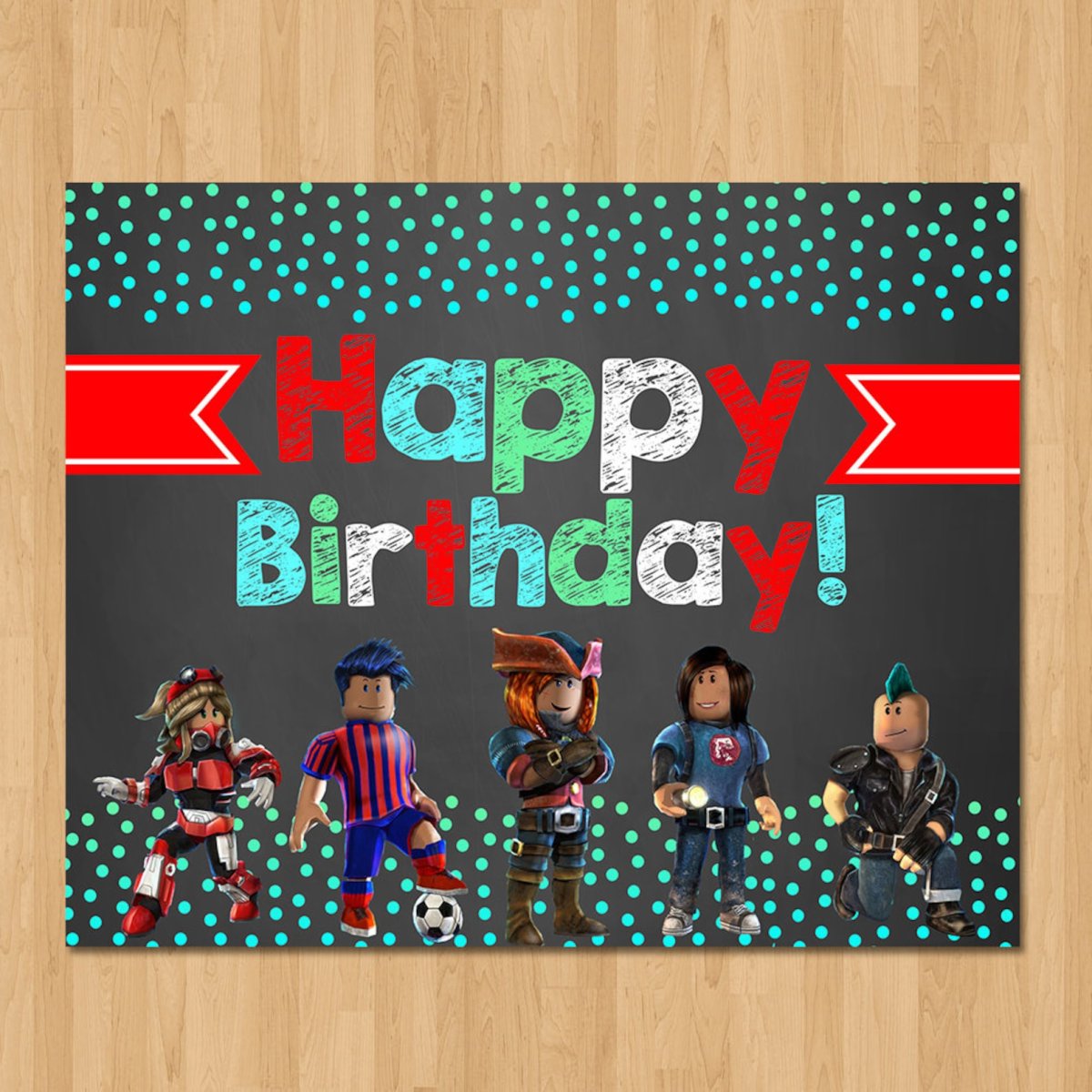 Приглашение на день рождения Roblox