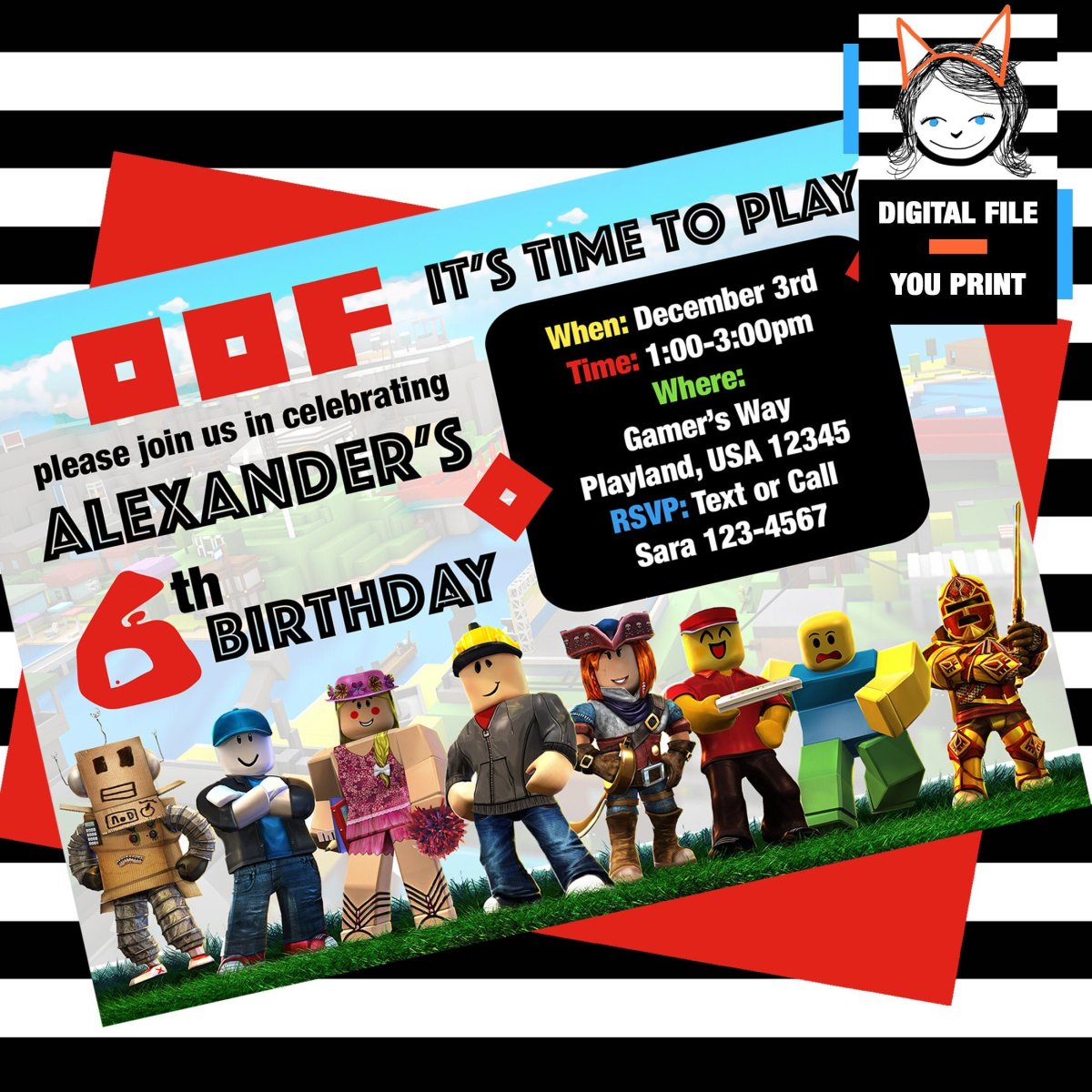 Открытка РОБЛОКС С днем рождения