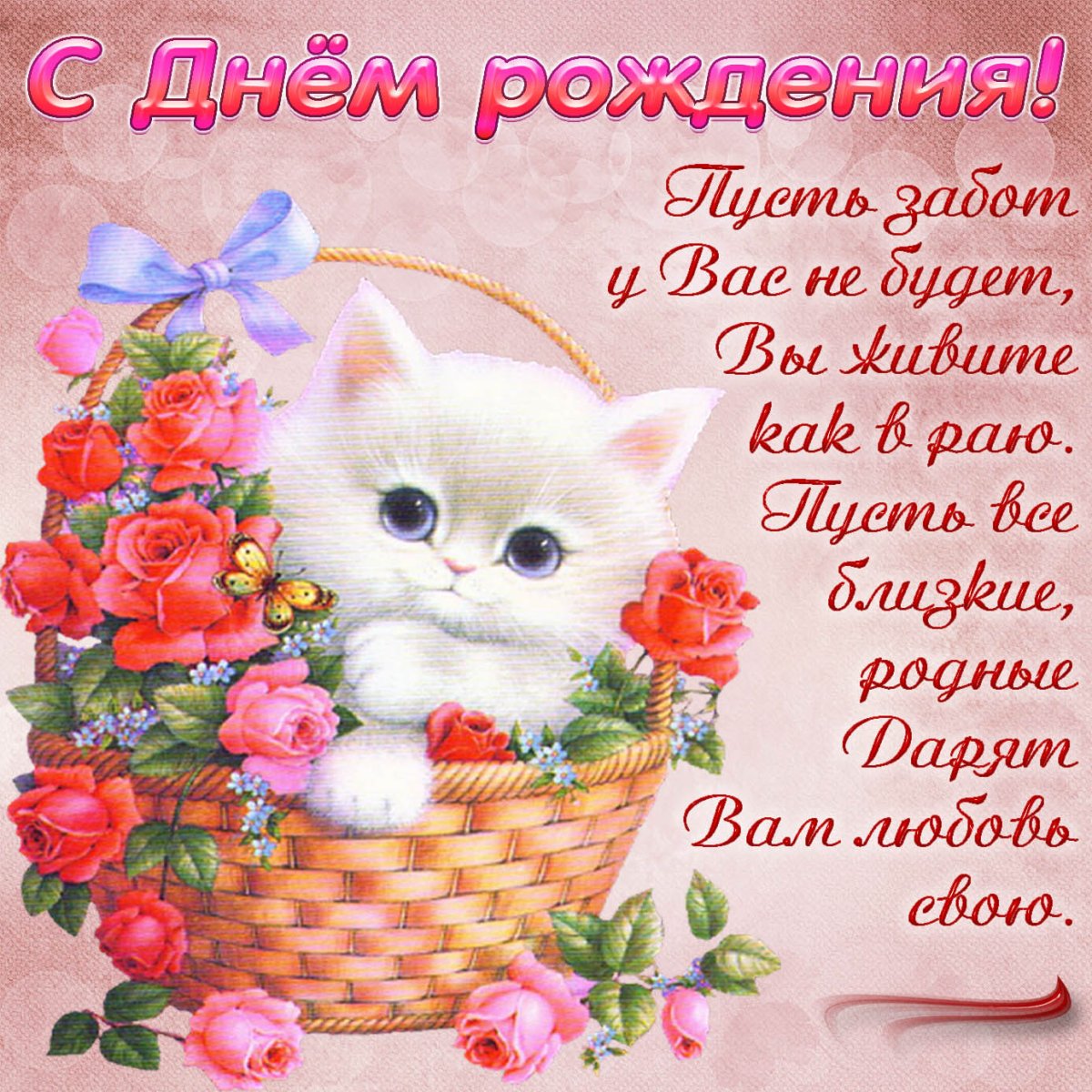 Поздравления с днём рождения женщине с котиками