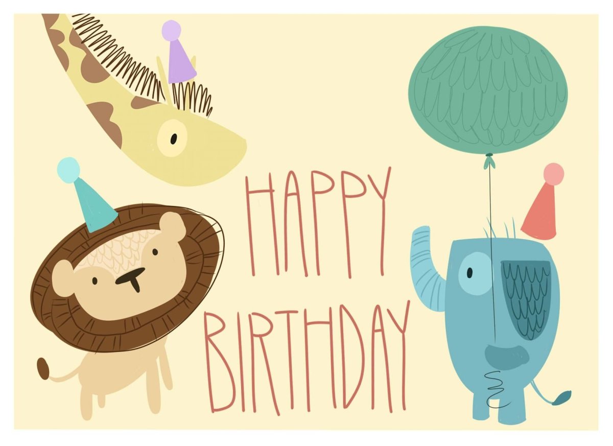 Открытка с днём рождения Минимализм