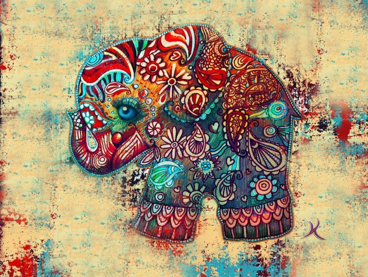 Открытка с днем рождения в индийском стиле