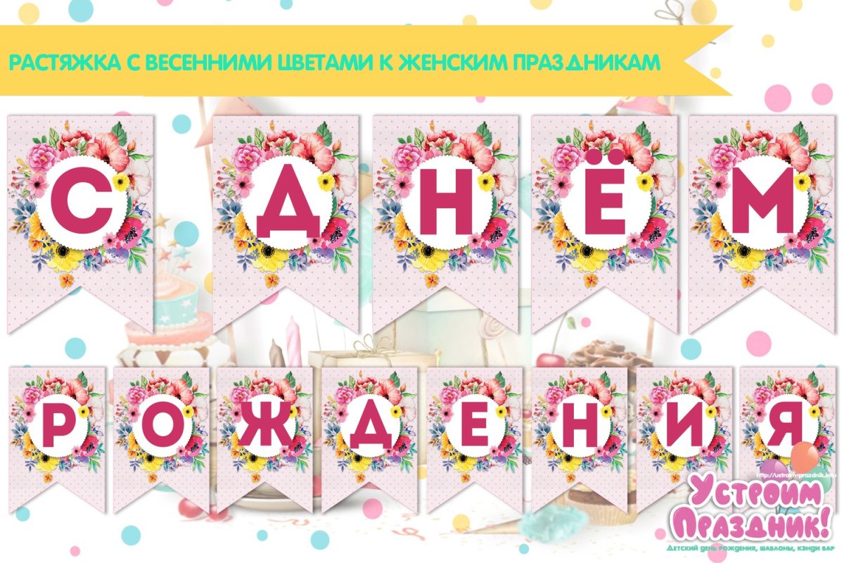 Плакат растяжка с днем рождения