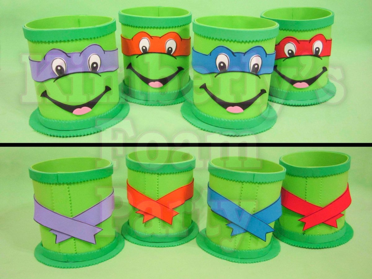 Оформление подарка в стиле черепашек ниндзя