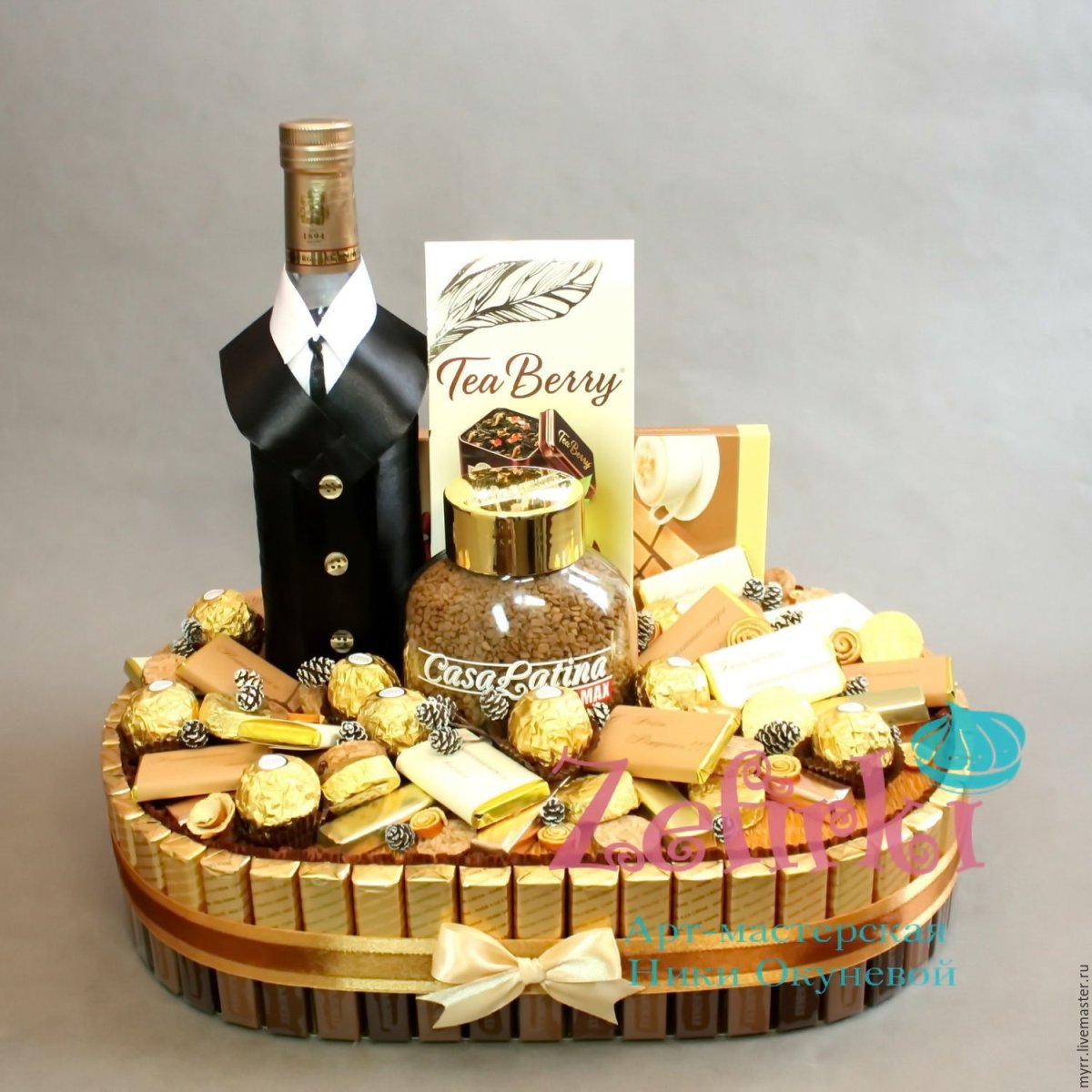 Торт из конфет для мужчины