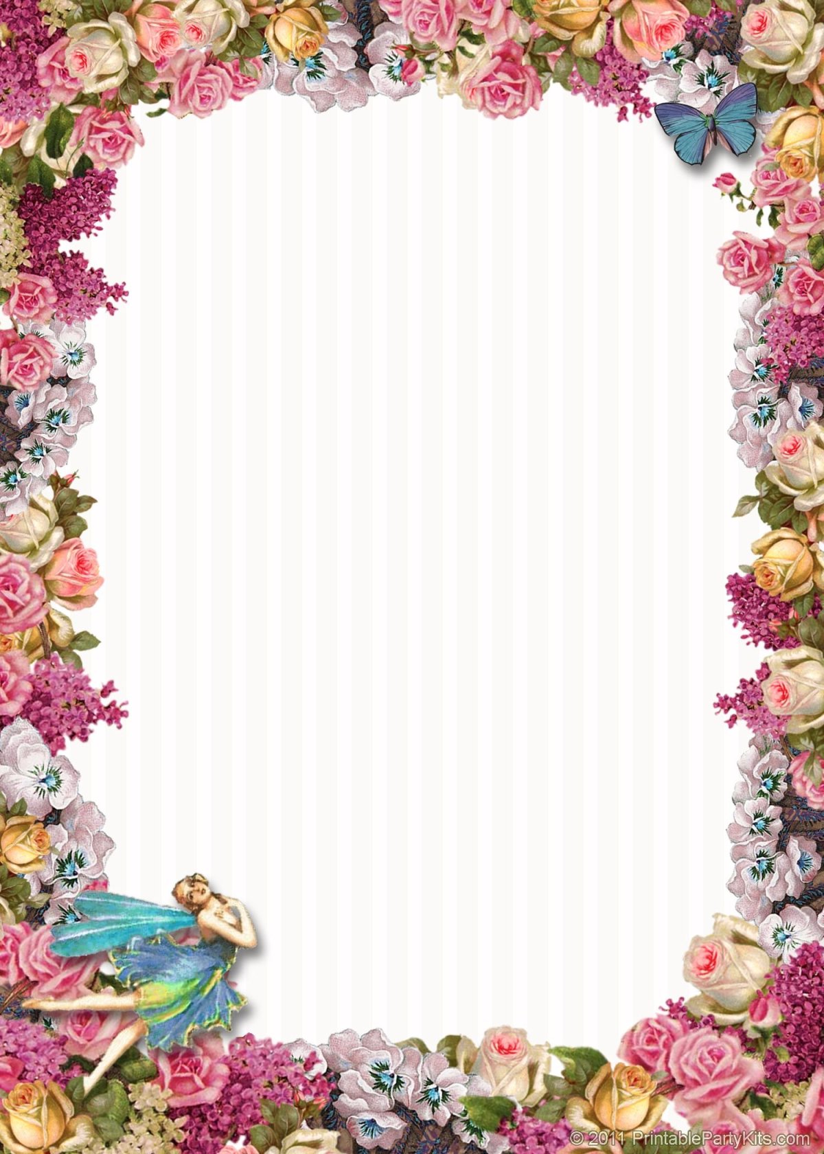 Цветочные красивые рамки вертикальные