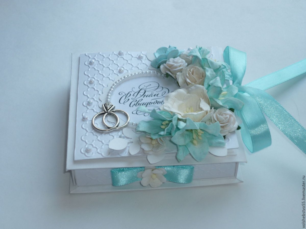 Круглая коробка для денег на свадьбу