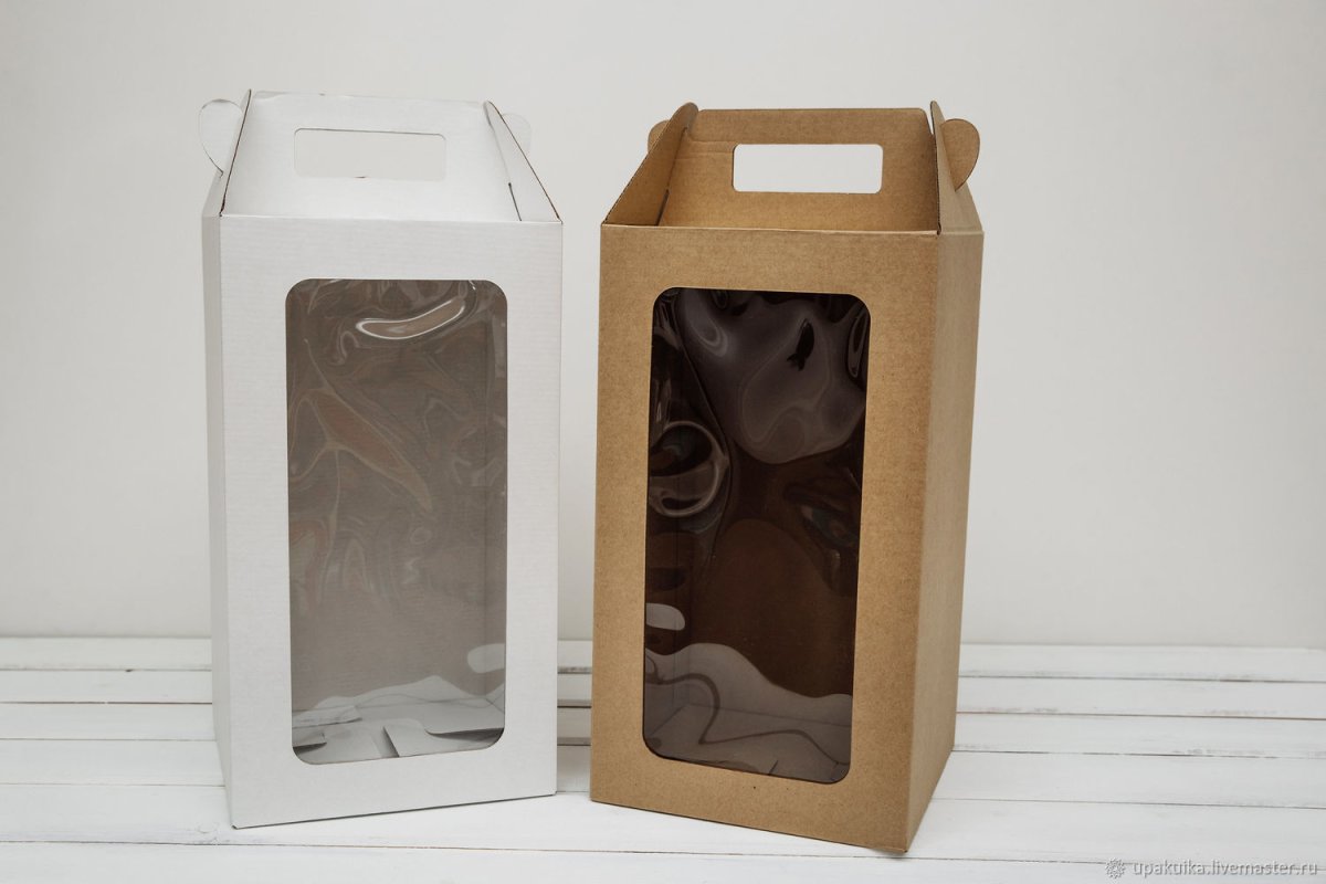 Коробка для кукол, с окошком и ручкой, 36х20х20 см, крафт