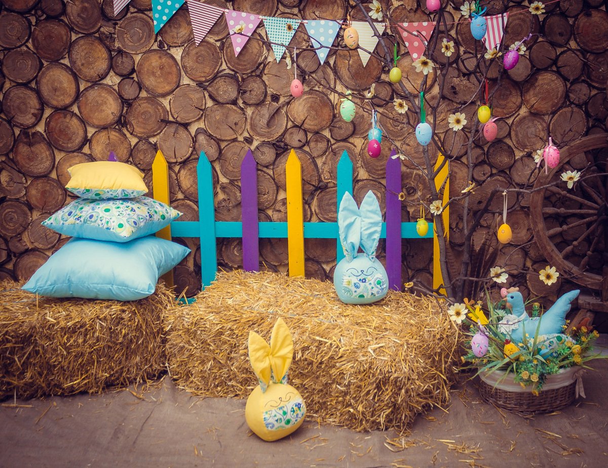 Фотозона с телегой